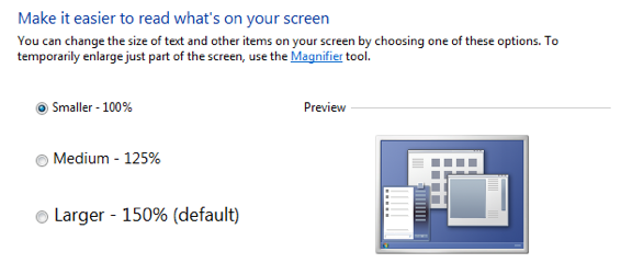 Preferred Windows font size setting is 100% when using the LabVIEW-based GUI tools.